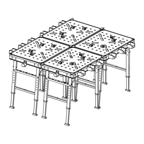 Portable, Adjustable Workbench - 850x600mm - 450kg load capacity