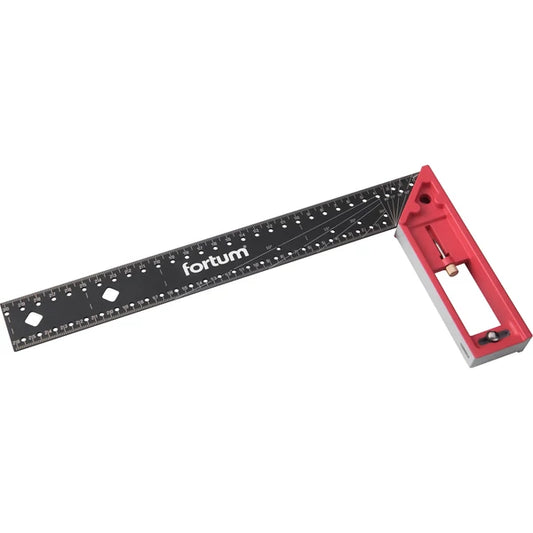 Fortum L-shaped carpenter's square, 300 mm, aluminum/stainless steel, laser-engraved, mm scale
