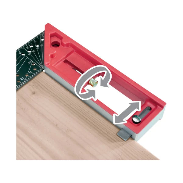 Fortum L-shaped carpenter's square, 300 mm, aluminum/stainless steel, laser-engraved, mm scale
